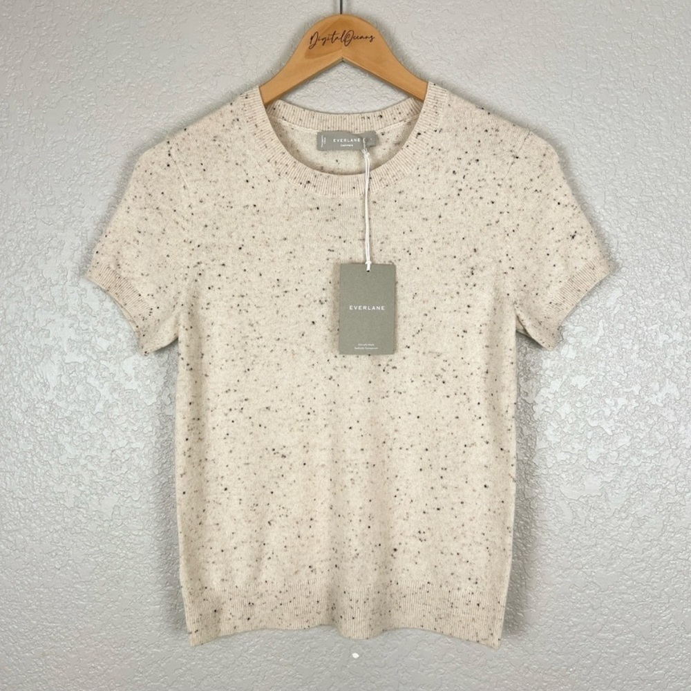 Everlane softest speckled cream cashmere women’s tee